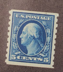 Scott 396 - 5 Cents Washington - OG MH - Nice Centering - SCV $60.00