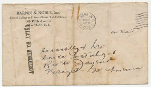 Crash mail cover Brazil - Netherlands 1938USA - Brazil 1939 Cobras Island USA -