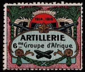 1914 WW One France Delandre Poster Stamp 6th Artillery Group of Africa