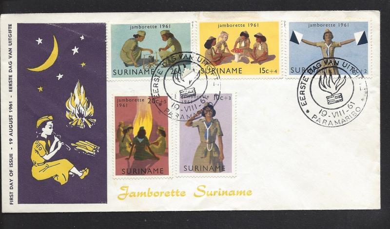 Suriname, B80-84, Girl Scout Jamboree First Day Cover, Used