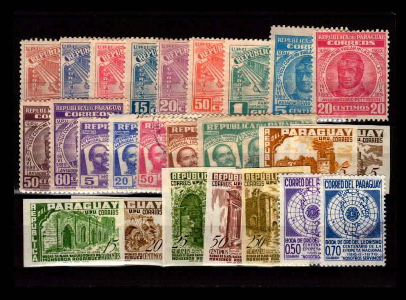 Paraguay 25 Mint and Used, some faults - C2500