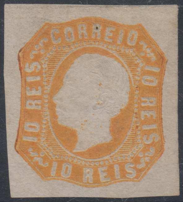 PORTUGAL 1862-64 KING LUIZ Sc 13 ORANGE UNUSED SCV$125.00