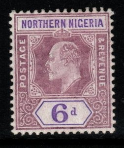 NORTHERN NIGERIA SG25b 1906 6d DULL PURPLE & VIOLET CHALKY PAPER MTD MINT