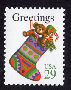 Scott #2872 Christmas Stocking Single Stamp - MNH