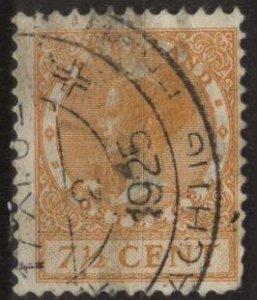 Netherlands 149 (used) 7½c Queen Wilhelmina, orange (1925)