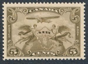 CANADA C1 MINT NH VF, 5c AIR MAIL, AIRPLANE