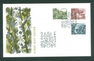 Norway. 1977 FDC. Cachet. Norwegian Trees .  Sc# 695-96-97