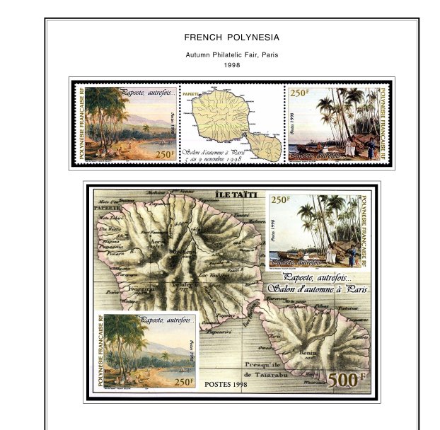 COLOR PRINTED FRENCH POLYNESIA 1892-2010 STAMP ALBUM PAGES (195 illustr. pages)