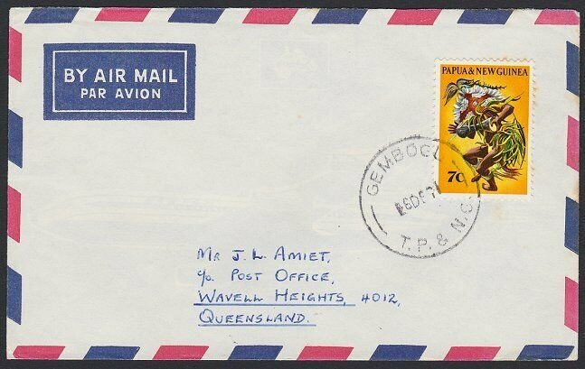 PAPUA NEW GUINEA 1971 cover ex GEMBOGL......................................H186