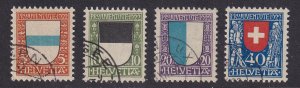 Switzerland   #B21-B24  used  1922   Pro Juventute   Arms