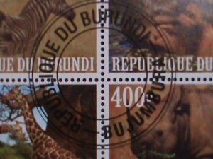 BURUNDI-2009- AFRICA ENDANGER WILD ANIMALS- CTO SHEET VERY FINE-