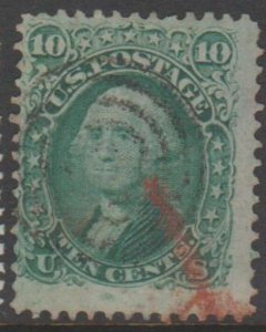 U.S. Scott #96 Red Cancel - Washington Stamp - Used Single - IND