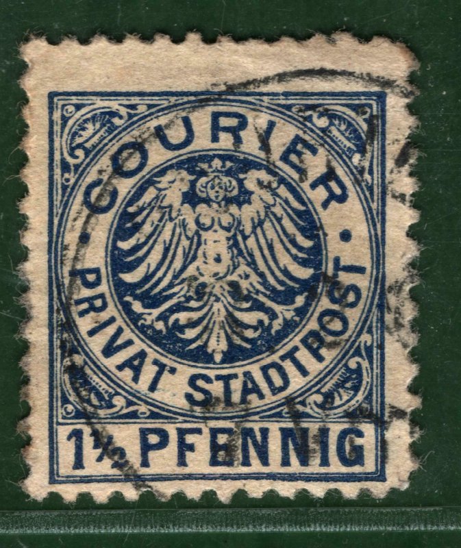 Germany Local Stamp PRIVATSTADTPOST Courier 1½pf Used ex Collection PURPLE180