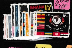 Ghana SG 197-200, 204-12 MOG (6gbu)