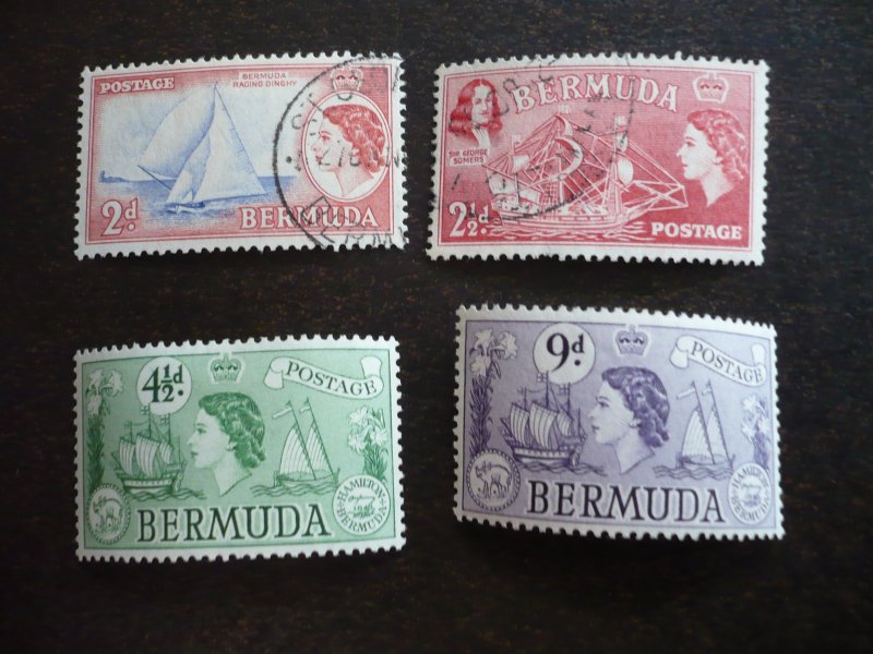 Stamps - Bermuda - Scott# 146,147,151,154 - Used & Mint Part Set of 4 Stamps