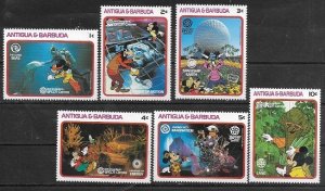 1988 Antigua & Barbuda  Epcot center Disneyland SC#1116A-1116F  Mint