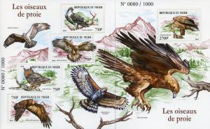 Niger Birds on Stamps 2015 MNH Birds of Prey Eagles Owls 4v M/S + 1v S/S