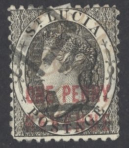 St. Lucia Sc# 20 Used 1883-1884 1p black Queen Victoria