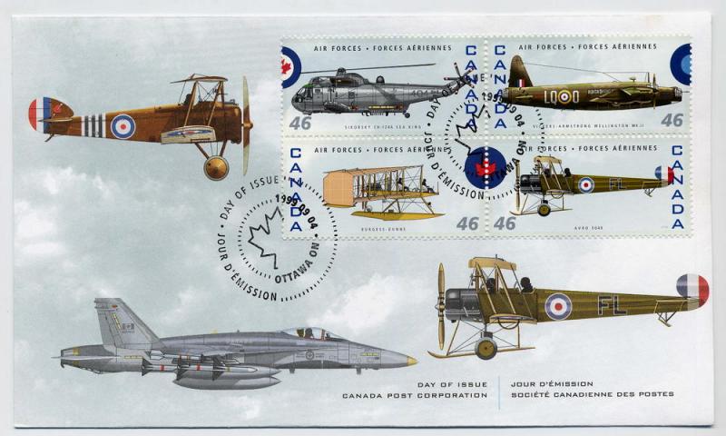 Canada First day cover #1808k,l,o,p, Canadian Air Forces