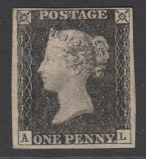 SG 3 1d grey-black plate 3 lettered AL. A fine mounted mint example. 4 good... 