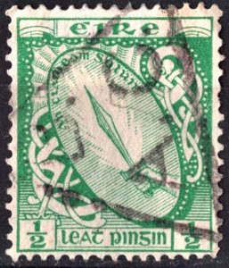 Ireland SC#65 ½p Sword of Light (1922) Used