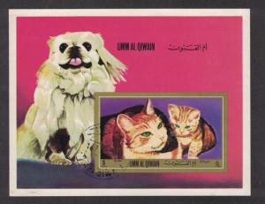 Umm Al Qiwain - Cats & Dogs. Souvenir Sheet. Cancelled  #02 UMMCD