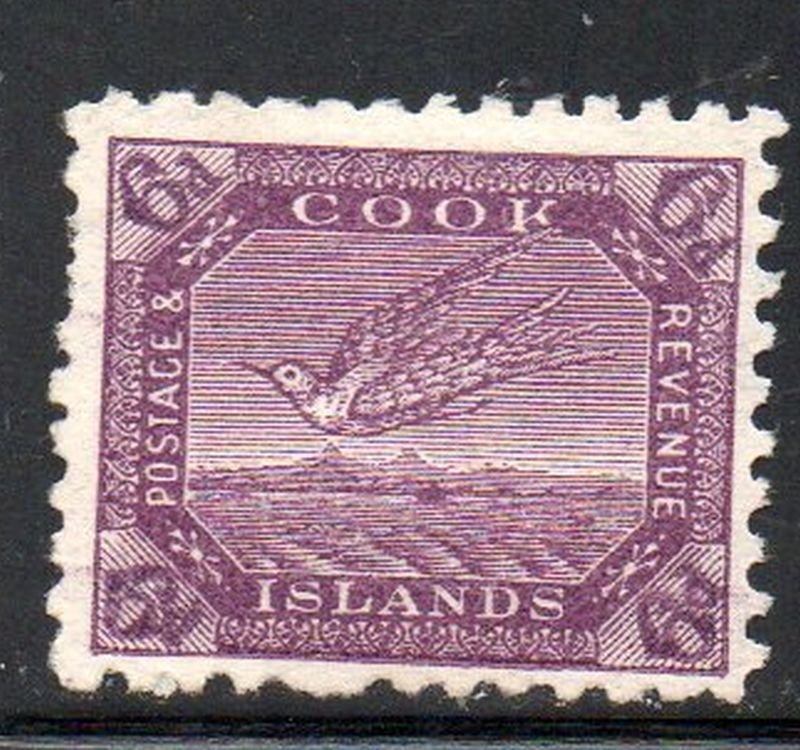 Cook Islands Sc 22 1900 6d red violet bird stamp mint