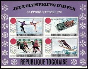 Togo 1971 - Sapporo Winter Olympics - Imperf Souvenir Sheet - Scott C165a - MNH