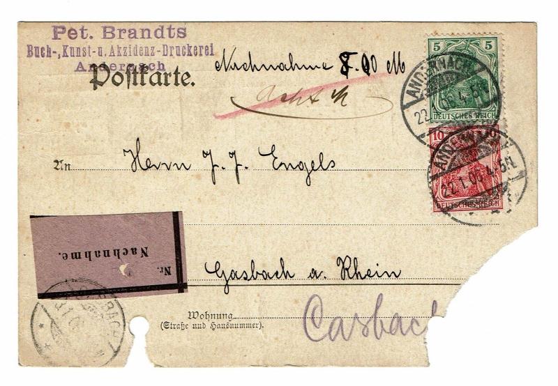 Germany 1906 Registered Card  - Z607