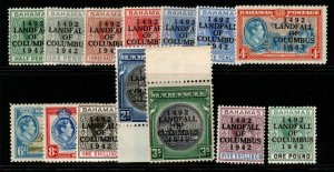 BAHAMAS SG162/75a 1942 LANDFALL OF COLUMBUS SET MNH