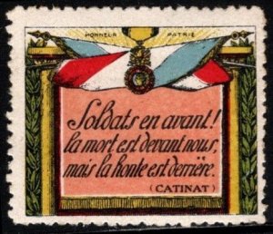 1914 WW One France Delandre Poster Stamp Honor Country. Soldiers Forward!