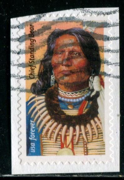 5798 US (63c) Chief Standing Bear SA, used on paper