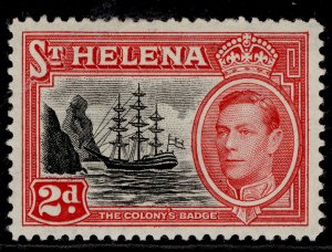 ST. HELENA GVI SG151, 2d black & scarlet, M MINT.