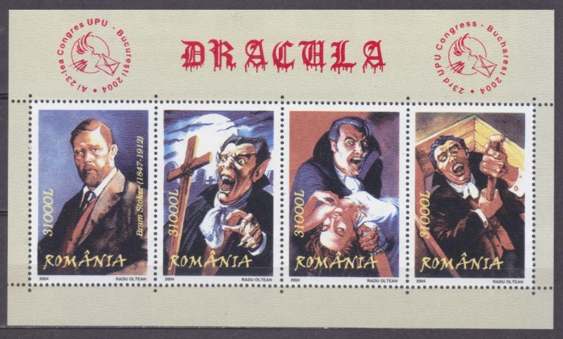 2004 Romania 5826-5829/B340 Dracula Writer Bram Stoker 10,00 €