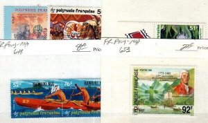 French Polynesia Scott 640-641, 647-648, 653 Mint NH sets [TH1179]