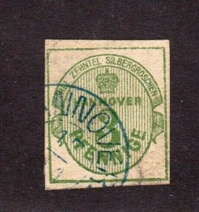 Hanover stamp #17, used,  CV $950.00