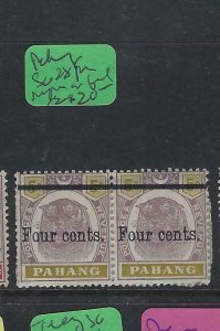 MALAYA PAHANG (P0103BB)  TIGER  4C/5C  PR  SG 28  PAPER ON BACK   MOG 