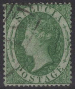 ST.LUCIA SG3 1860 6d GREEN USED