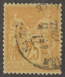 France, Scott#99,  used, hinged,  25,