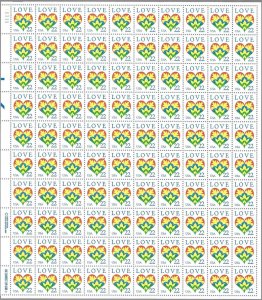 US 2248 - MNH Sheet of 100 - 22¢ LOVE stamps.  FREE SHIPPING!!