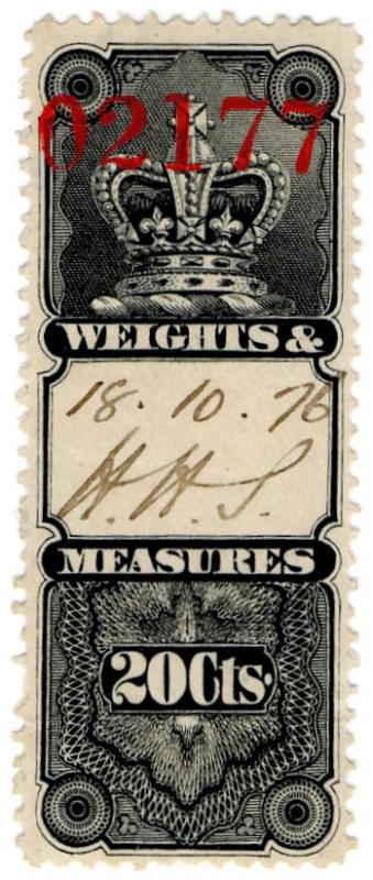 (I.B) Canada Revenue : Weights & Measures 20c