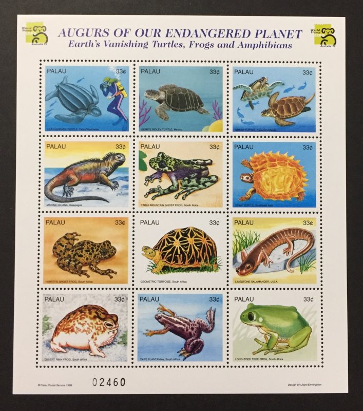 Palau 1999 #495 S/S, Endangered Species, MNH.