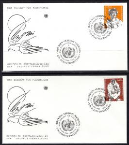 UN Vienna 44-45 Refugees Set of Two U/A FDC