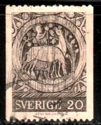 St. Stephen As A Boy Tending Horse, Sweden stamp SC#740 used