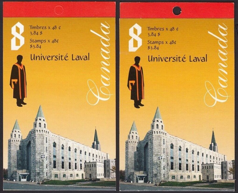 UNIVERSITY of LAVAL = 2 FULL BOOKLETS of 8 = Canada 2002 #1942a BK255a, BK255b