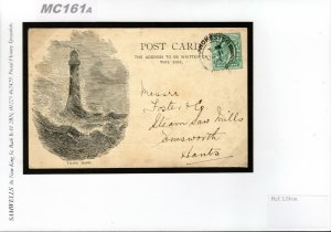 GB KEVII ADVERT Card Illustrated *BELL ROCK LIGHTHOUSE* Leather Co 1903 MC161a