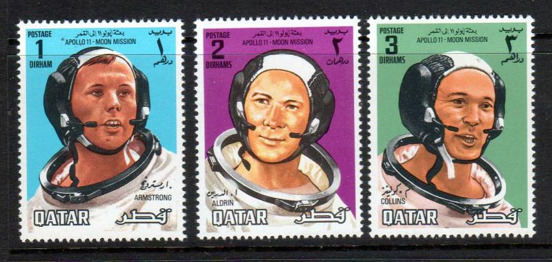 Qatar Scott 190-92!  Astronauts! Moon Mission! MNH!