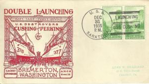 1935 USS DRAYTON DD 366 Launched with USS HAMILTON DD 141 & USS SARATOGA Canc...