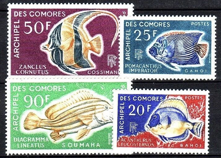 COMORO ISL. Sc 74-5,C23-4 NH issue of 1974 - SEA LIFE 