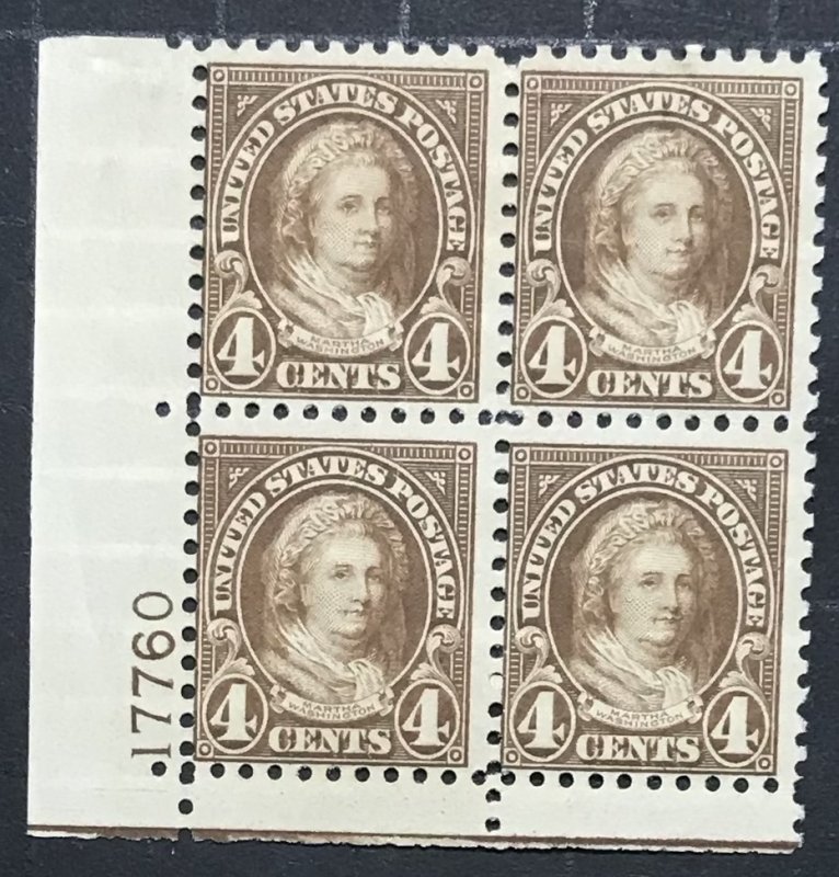 US #585 MNH Plate Block CV$425.00